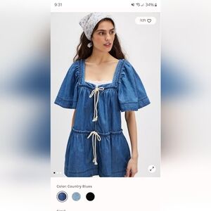 NWT Free People County Line Demin Romper